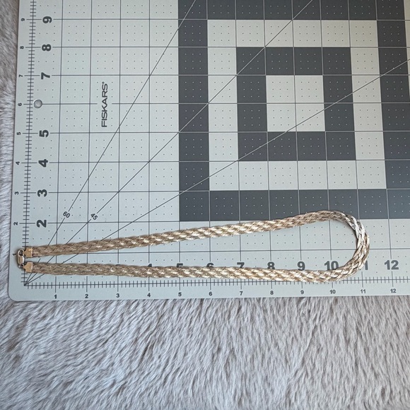 ISC ITALY 925 |Vintage| Sterling Silver Lightweight Braided Herringbone Necklace - Picture 9 of 14